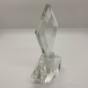 7-1/2 “ FACETED CRYSTAL PERFUME BOTTLE - MULTI-FACET STOPPER - 7-1/2 TALL.